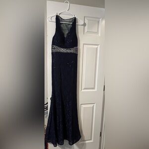 My Michelle Black Maxi Dress with Silver Accents